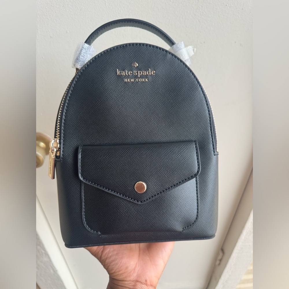 SOLD OUT IN STORES ♠️NWT Kate Spade Black Schuyler Saffiano Mini Backpack♠️